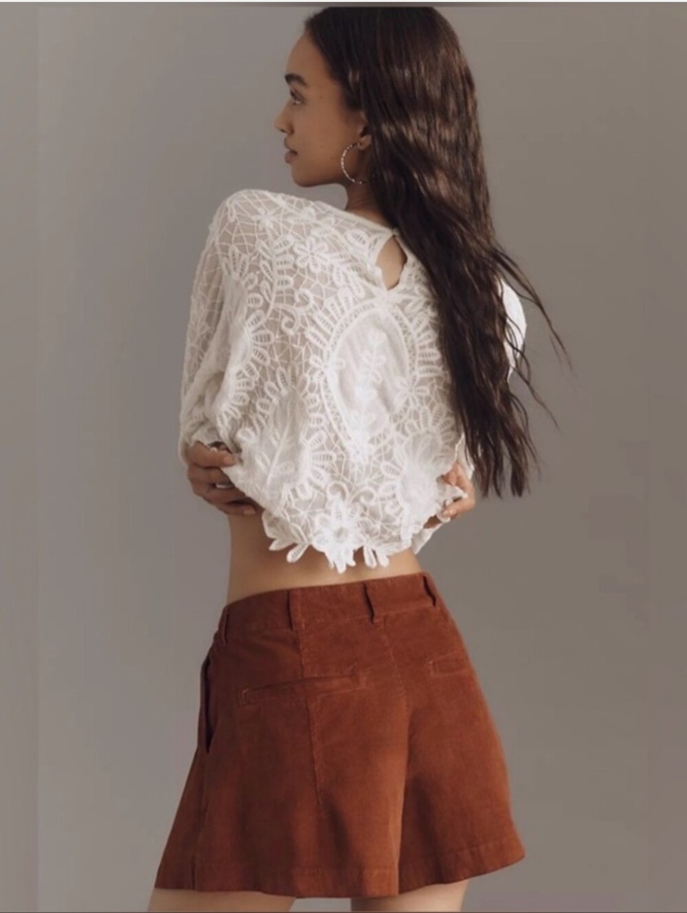 Pilcro Corduroy Pleated Skirty Shorts Sz 30 MSRP $108 NWT - Picture 2 of 10